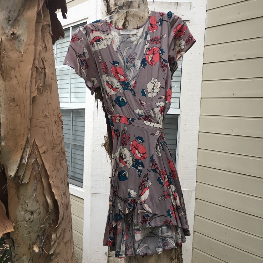 ASTR Floral Wrap Dress
